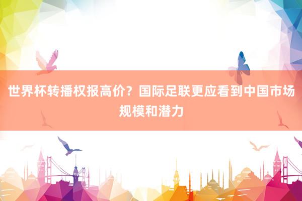 世界杯转播权报高价？国际足联更应看到中国市场规模和潜力