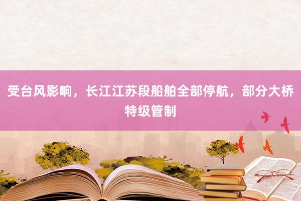 受台风影响，长江江苏段船舶全部停航，部分大桥特级管制