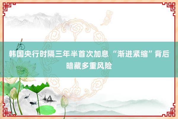 韩国央行时隔三年半首次加息 “渐进紧缩”背后暗藏多重风险