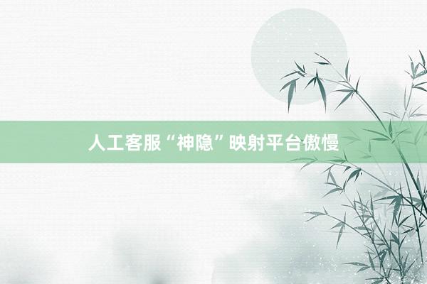 人工客服“神隐”映射平台傲慢