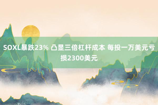 SOXL暴跌23% 凸显三倍杠杆成本 每投一万美元亏损2300美元