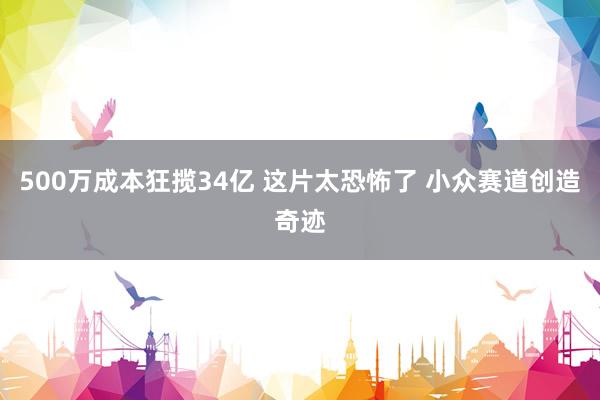 500万成本狂揽34亿 这片太恐怖了 小众赛道创造奇迹