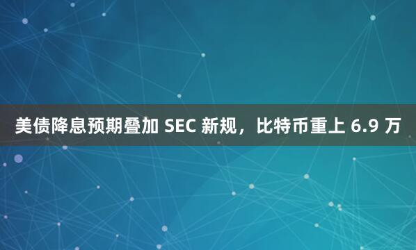 美债降息预期叠加 SEC 新规，比特币重上 6.9 万
