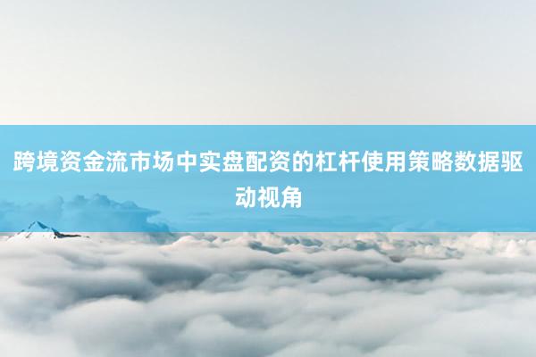 跨境资金流市场中实盘配资的杠杆使用策略数据驱动视角