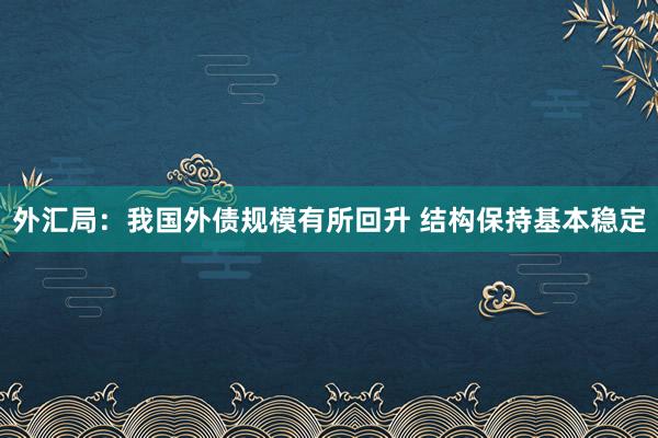 外汇局：我国外债规模有所回升 结构保持基本稳定