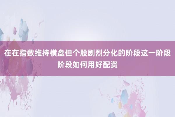 在在指数维持横盘但个股剧烈分化的阶段这一阶段阶段如何用好配资