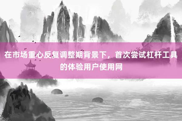 在市场重心反复调整期背景下，首次尝试杠杆工具的体验用户使用网