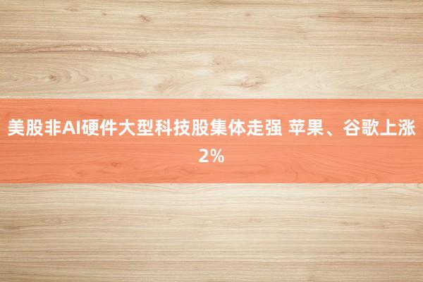 美股非AI硬件大型科技股集体走强 苹果、谷歌上涨2%