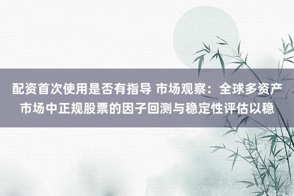 配资首次使用是否有指导 市场观察：全球多资产市场中正规股票的因子回测与稳定性评估以稳