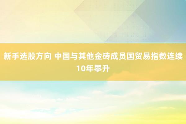 新手选股方向 中国与其他金砖成员国贸易指数连续10年攀升