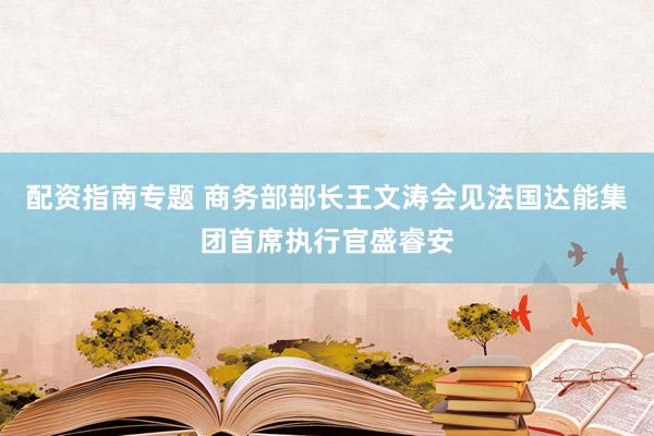 配资指南专题 商务部部长王文涛会见法国达能集团首席执行官盛睿安