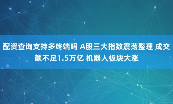 配资查询支持多终端吗 A股三大指数震荡整理 成交额不足1.5万亿 机器人板块大涨